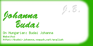 johanna budai business card